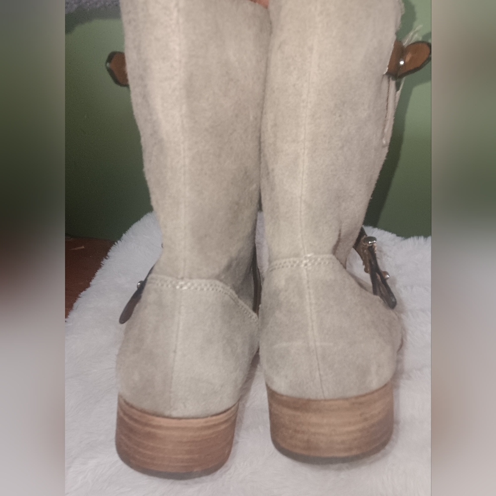 Coach Gray and Tan Suede Ankle Booties - Picture 8 of 12